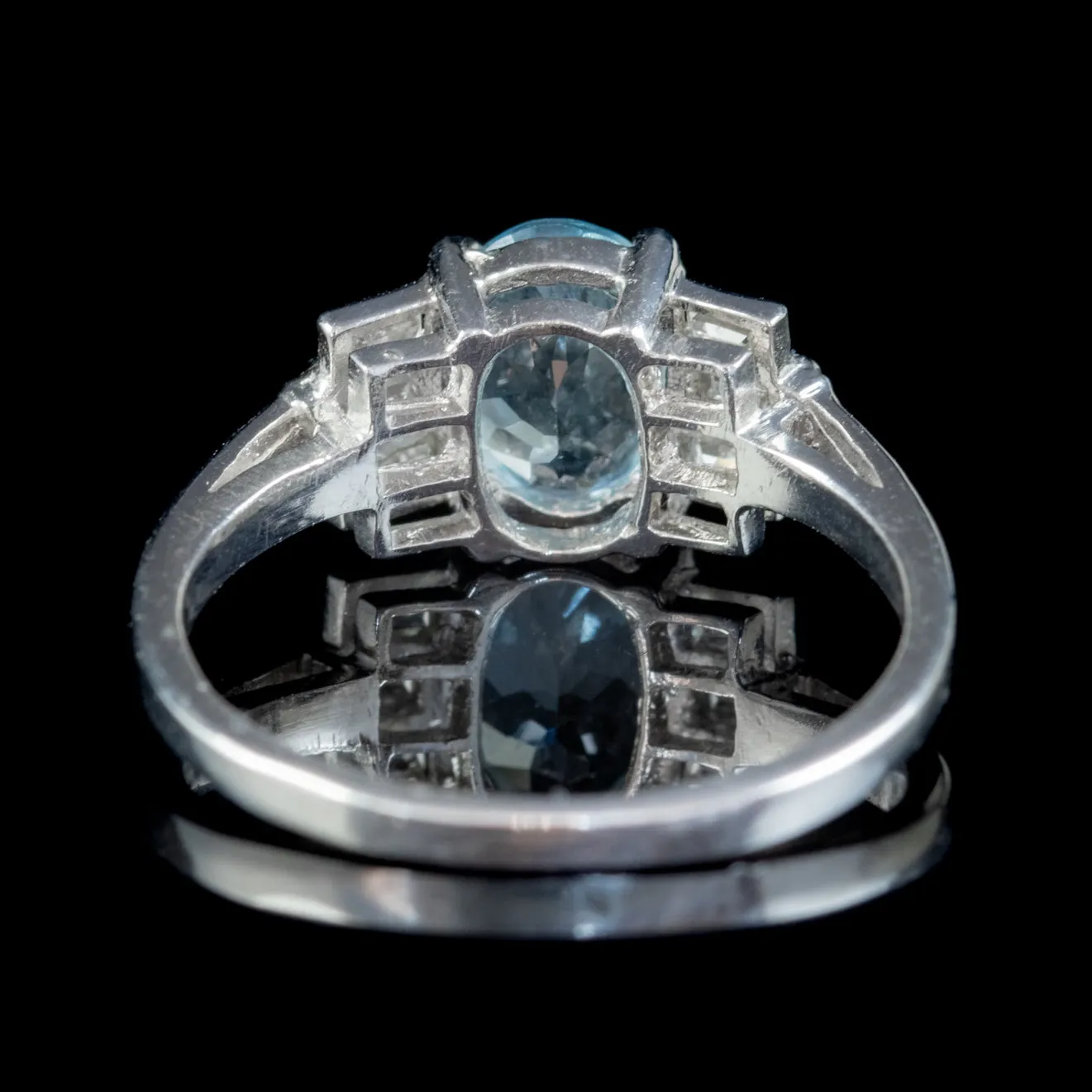 Art Deco Aquamarine Diamond Ring Platinum 1.50ct Aqua Circa 1930