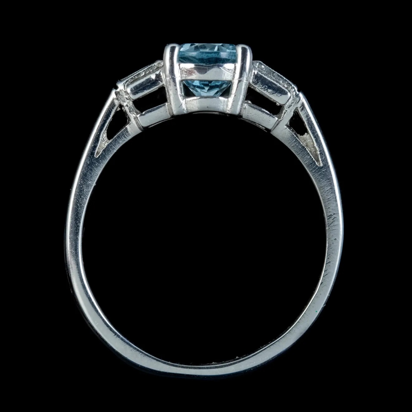 Art Deco Aquamarine Diamond Ring Platinum 1.50ct Aqua Circa 1930