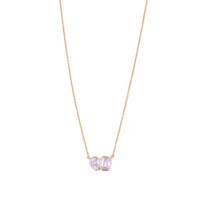 Ashley Gold Sterling Silver Gold Plated Double CZ's Pendant Necklace