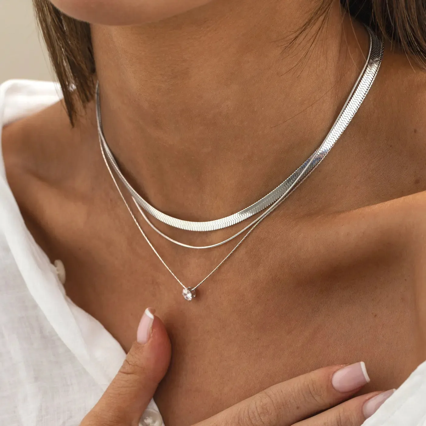 Audrey - Crystal Necklace Stainless Steel
