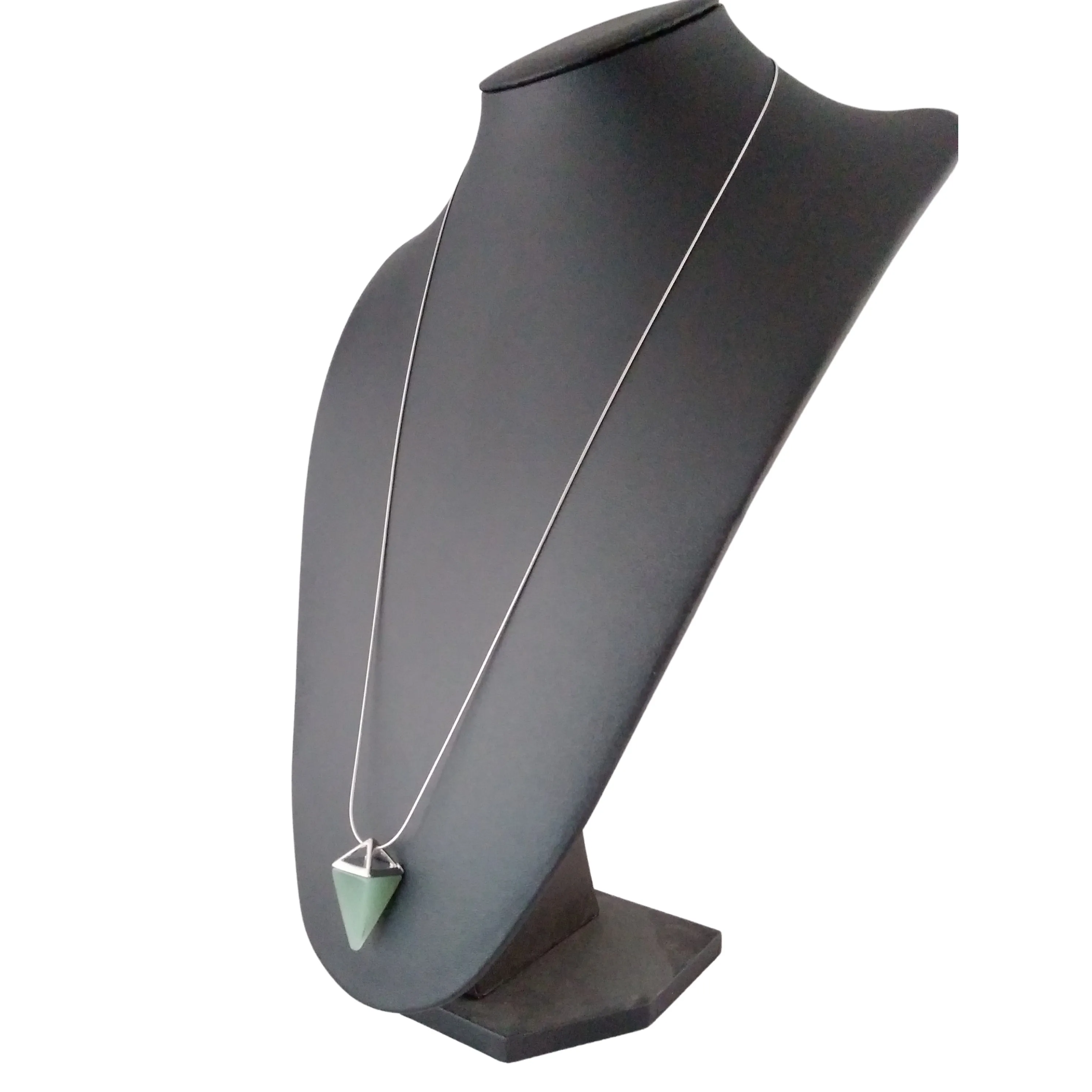 Aventurine Necklace Silver Jade Green Pendulum