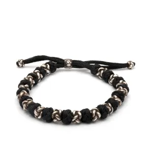 Beijing - Adjustable Silver and Silk bracelet