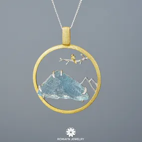 Bird and Mountain Necklace