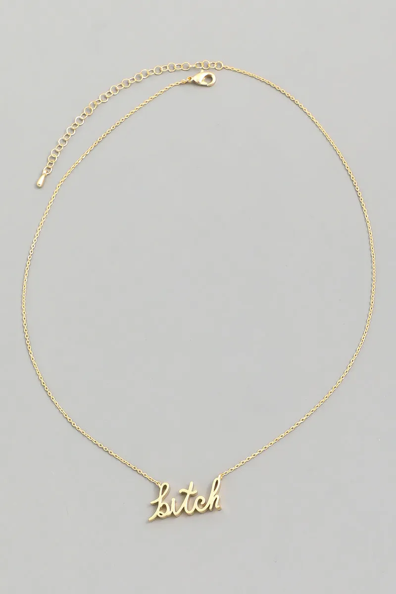 Bitch Dainty Necklace in Gold