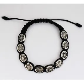 BLACK CORD ST MICHAEL BRACELET-BR122C