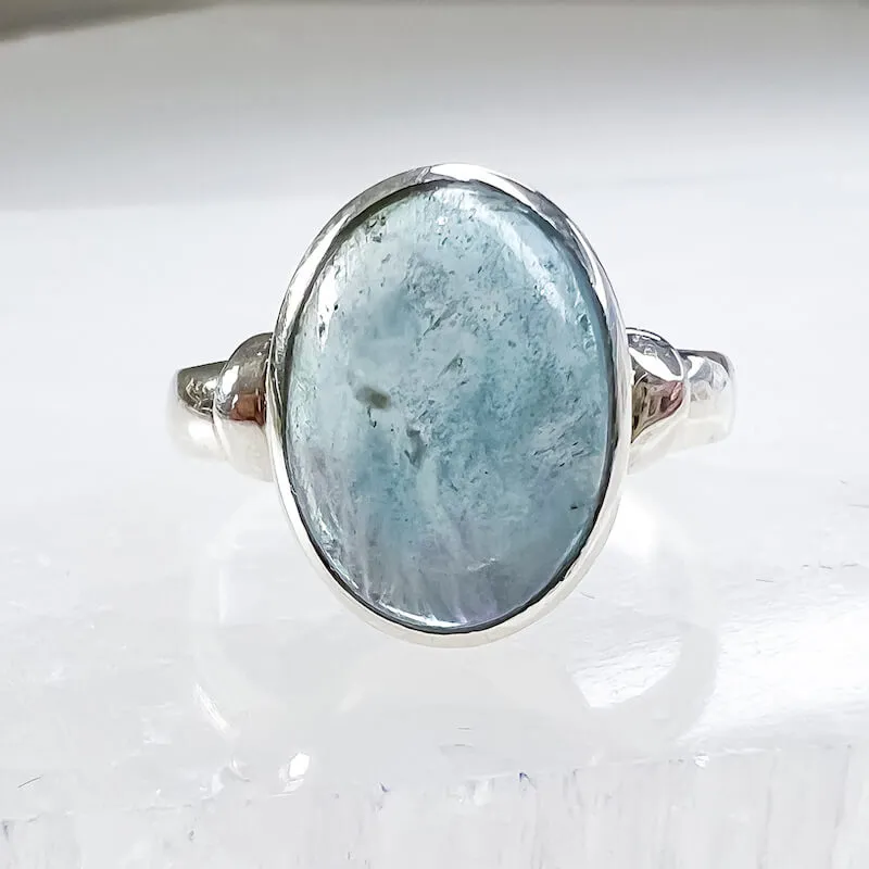 Blue Aquamarine Sterling Silver Ring