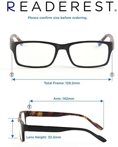 Blue-Light-Blocking-Reading-Glasses-Black-Camo-0-75-Magnification-Computer-Glasses