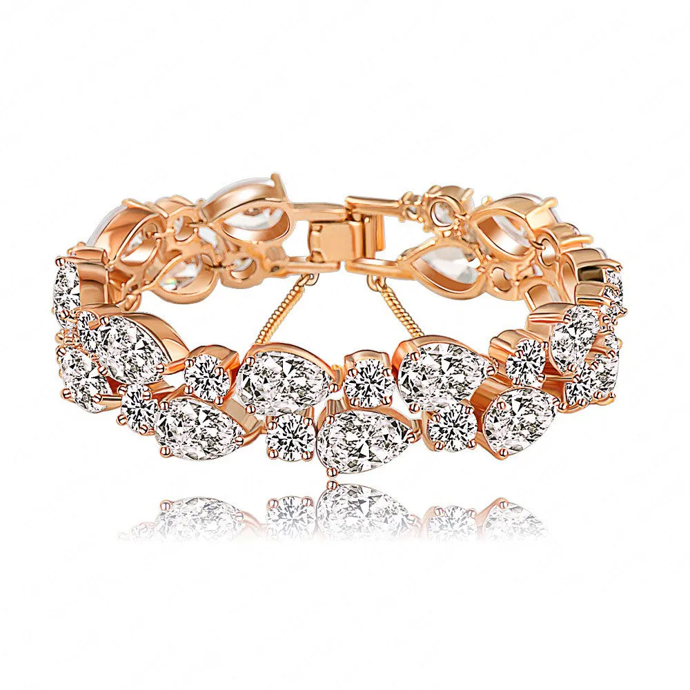 Bracelets & Bangles 2015 New Design Colorful AAA Zircon Bracelet 18K Gold/Rose Gold Plate Women Bracelet Fashion Jewelry