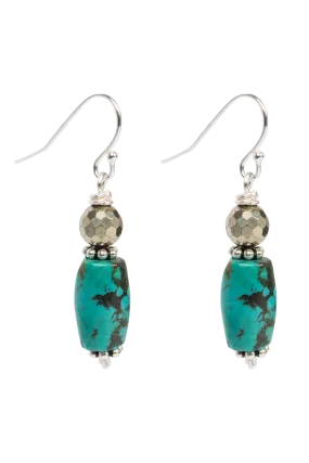 Breathe Deep Barrel Turquoise Earrings