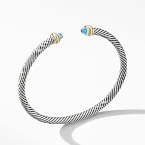 Cable Classic Bracelet with Blue Topaz and 18K Yellow Gold