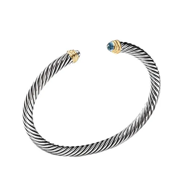 Cable Classics Bracelet with Blue Topaz and Gold