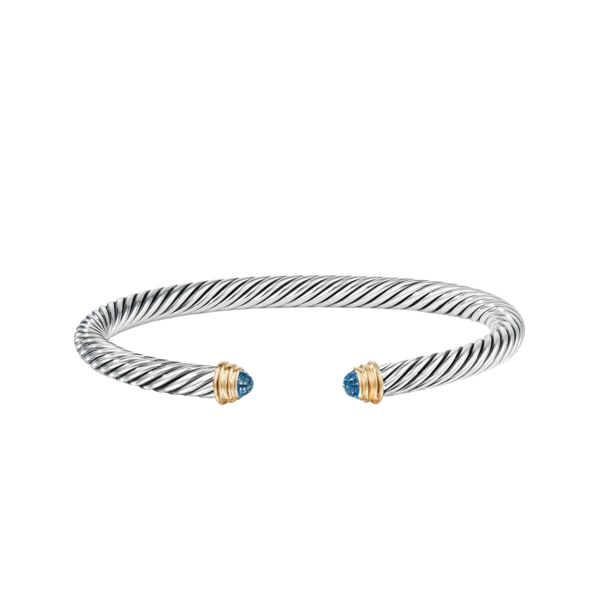 Cable Classics Bracelet with Blue Topaz and Gold