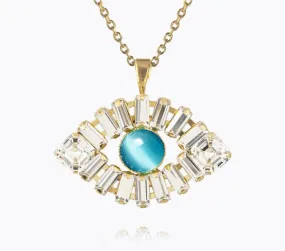 Caroline Svedbom Greek Eye Statement Necklace Crystal/Aquamarine