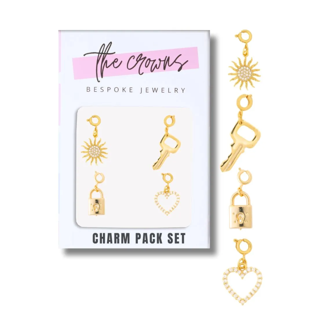 Charms Set - Sun, Key, Lock, Heart