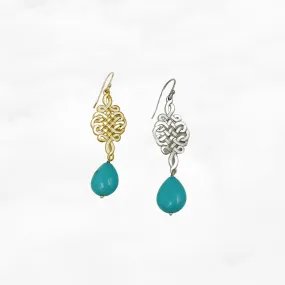 Chinese Knot Turquoise Earrings