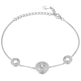 Circular Vortex Zircon Sterling Silver Bracelet