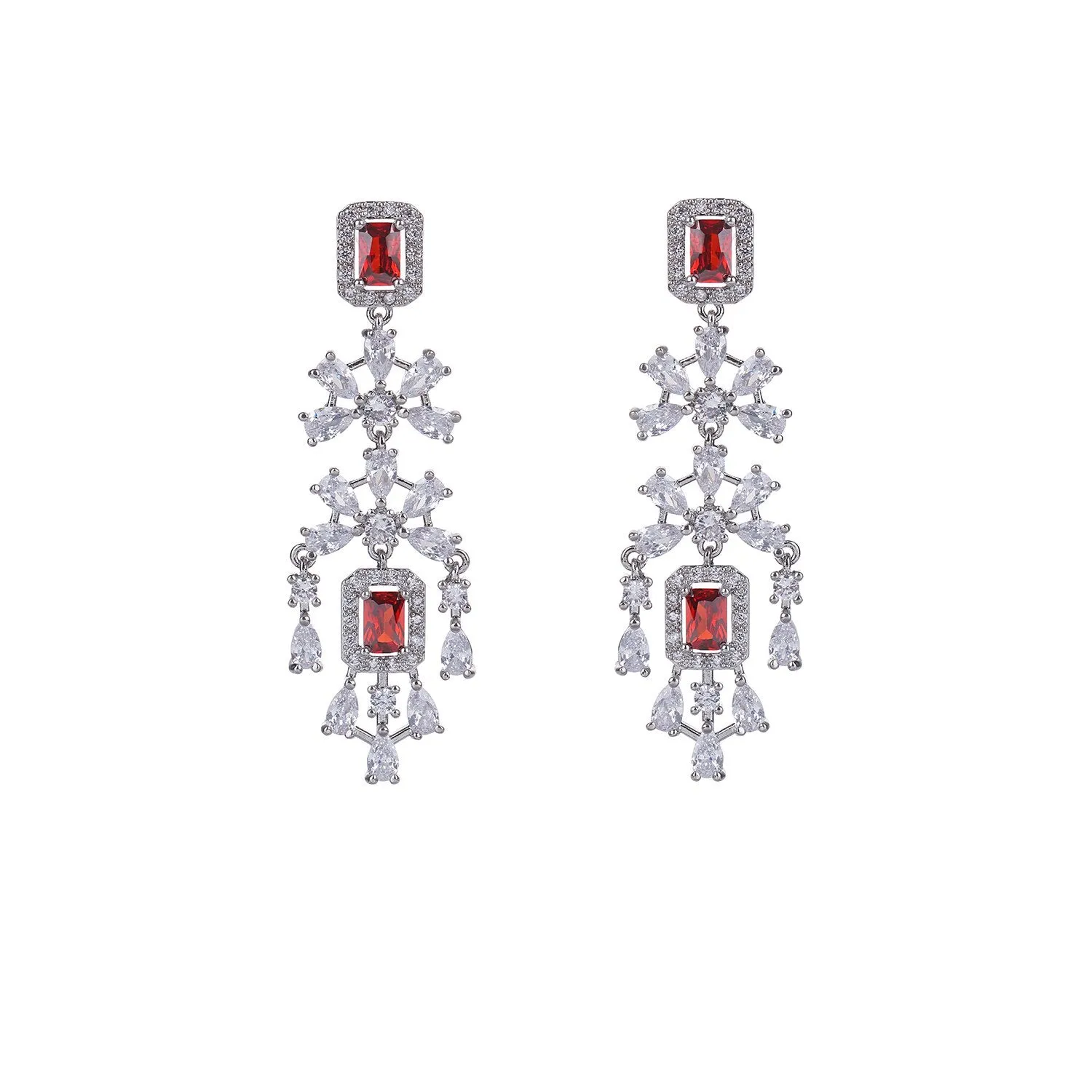 Classic Cubic Zircon CZ Royal Earrings for Wedding, Crystals Dangle Earring for Bride, Women Girl Birthday Party Jewelry CE11372