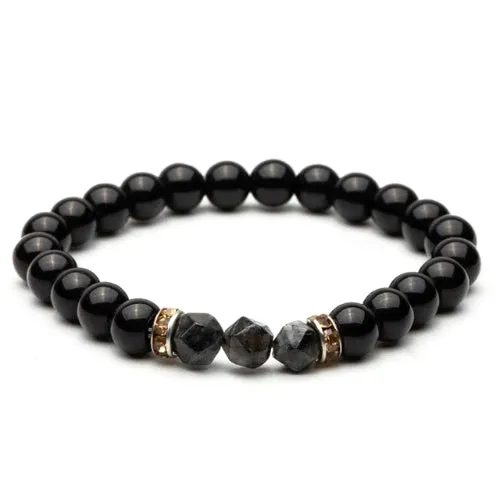 Classy Men Elegant Grey Stone Bracelet