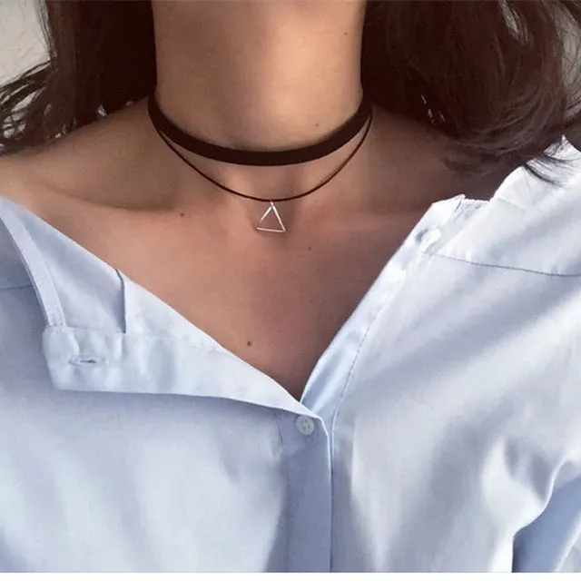 Clavicle kolye New Hot Men Short Vintage Punk Lace Leather Crystal Tattoo Necklace Gothic Bijoux Pendants Women Jewelry Choker