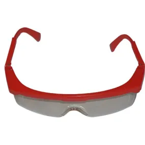 Clear Safety Glasses Red Frame