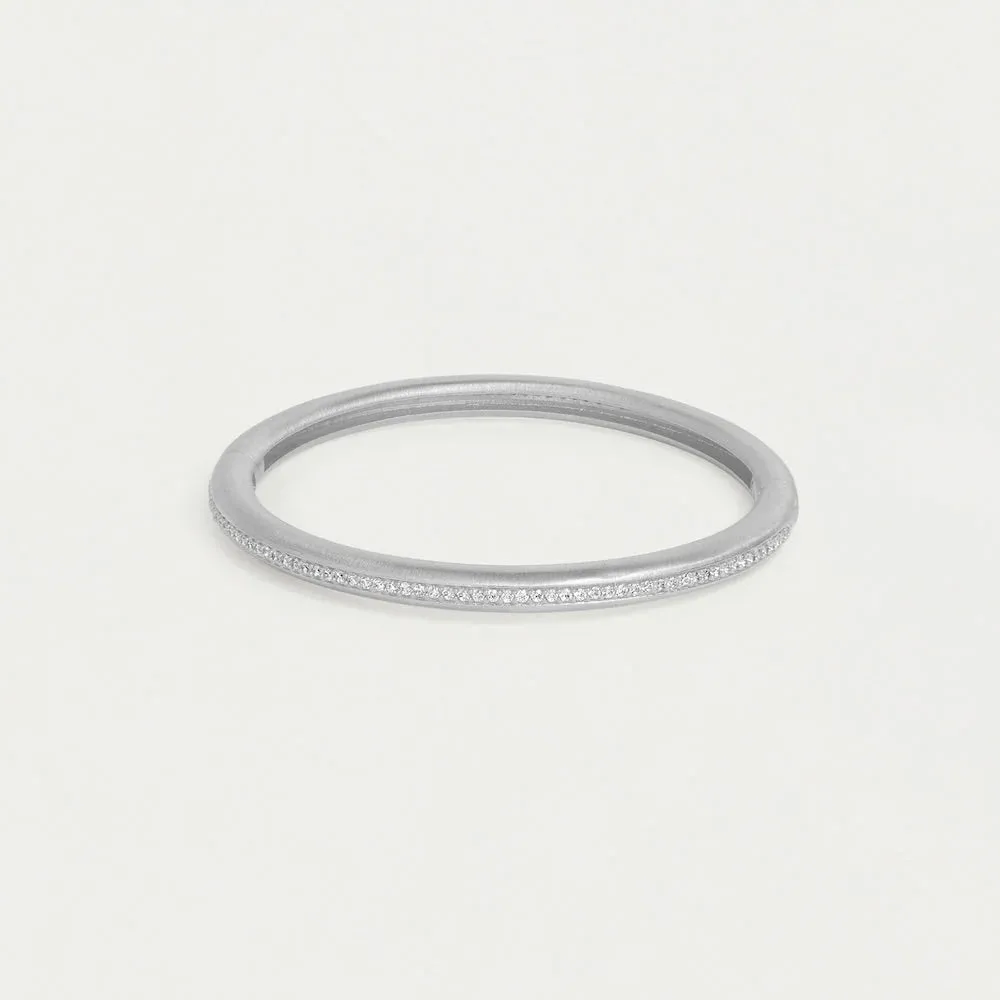 Colette Pave Bangle Bracelet - White Topaz/Silver