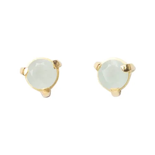 Comino Gold Aquamarine Stud Earrings