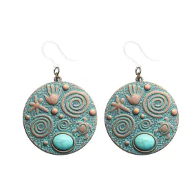 Copper Turquoise Beach Earrings Dangles Hypoallergenic Earrings for Sensitive Ears Made with Plastic Posts