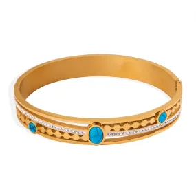 Courtly Charm Turquoise Bracelet - Wholesale Jewelry in Titanium Steel