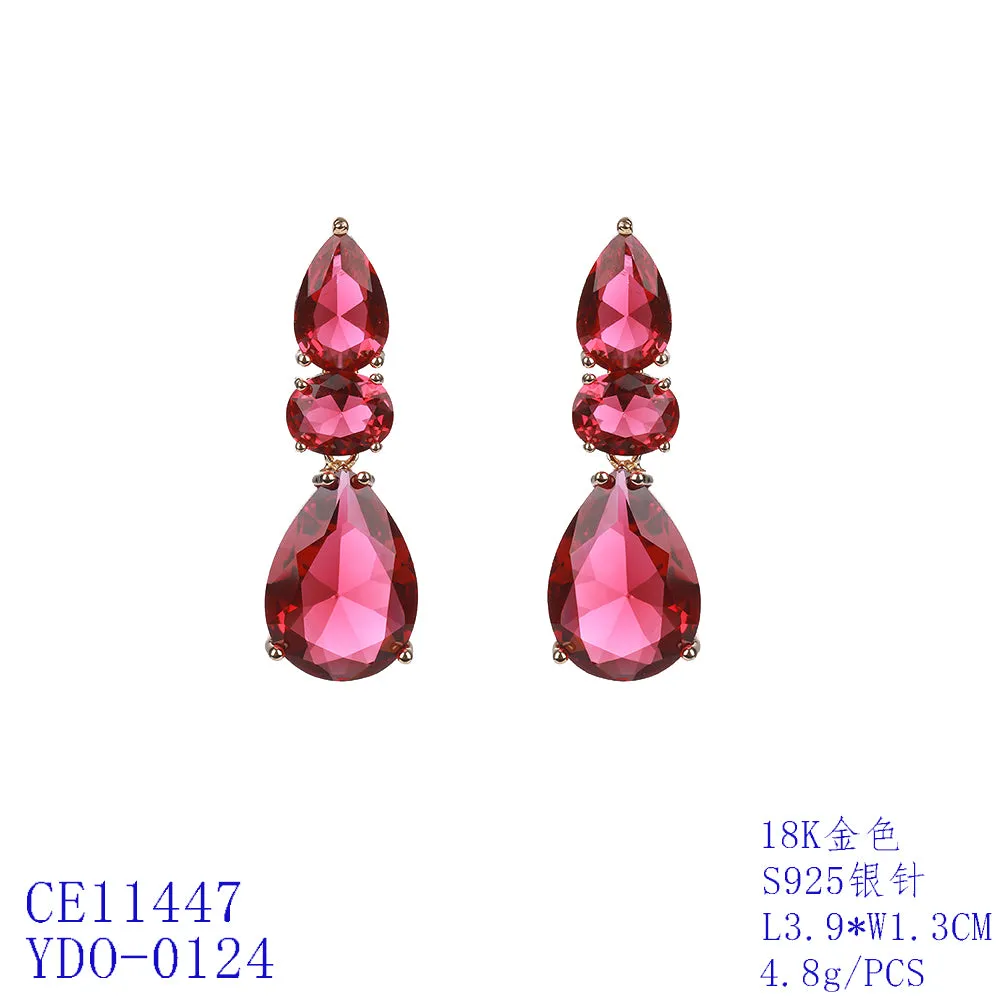 Cubic Zircon Drop Earring for Bride, Women Girl Accessories Jewelry CE11447