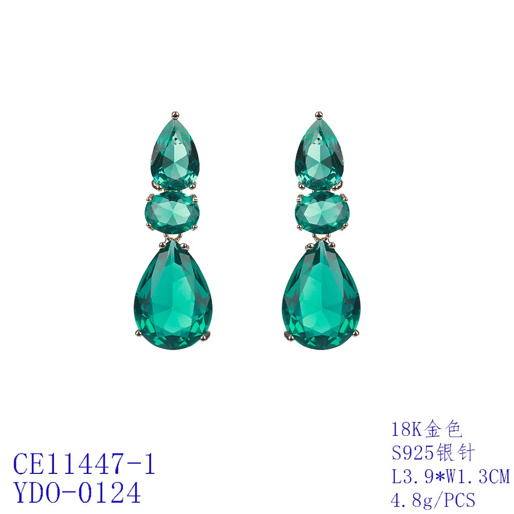 Cubic Zircon Drop Earring for Bride, Women Girl Accessories Jewelry CE11447