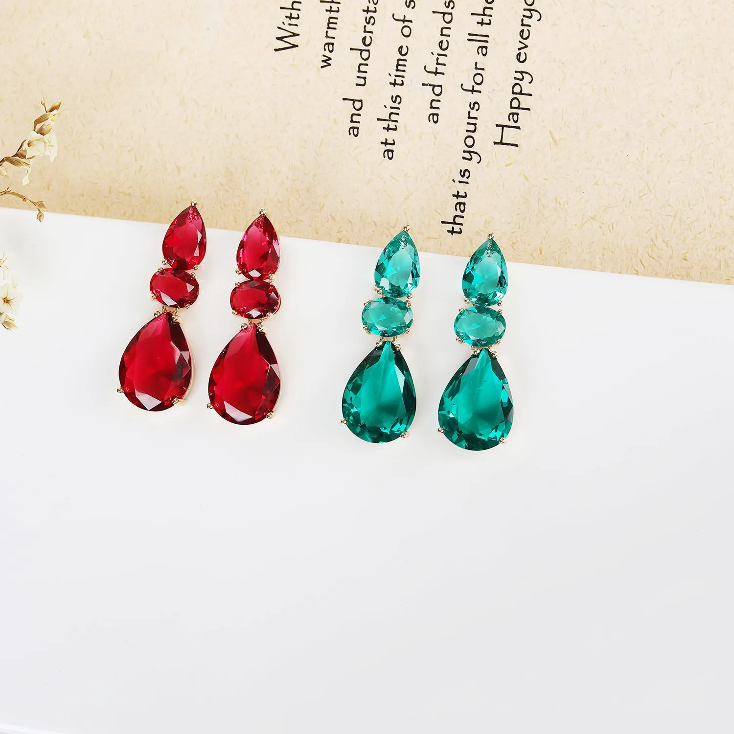 Cubic Zircon Drop Earring for Bride, Women Girl Accessories Jewelry CE11447