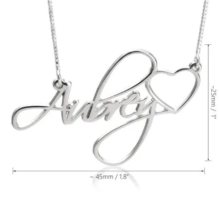 Customised Name Necklace with Heart - RoseGold Plated