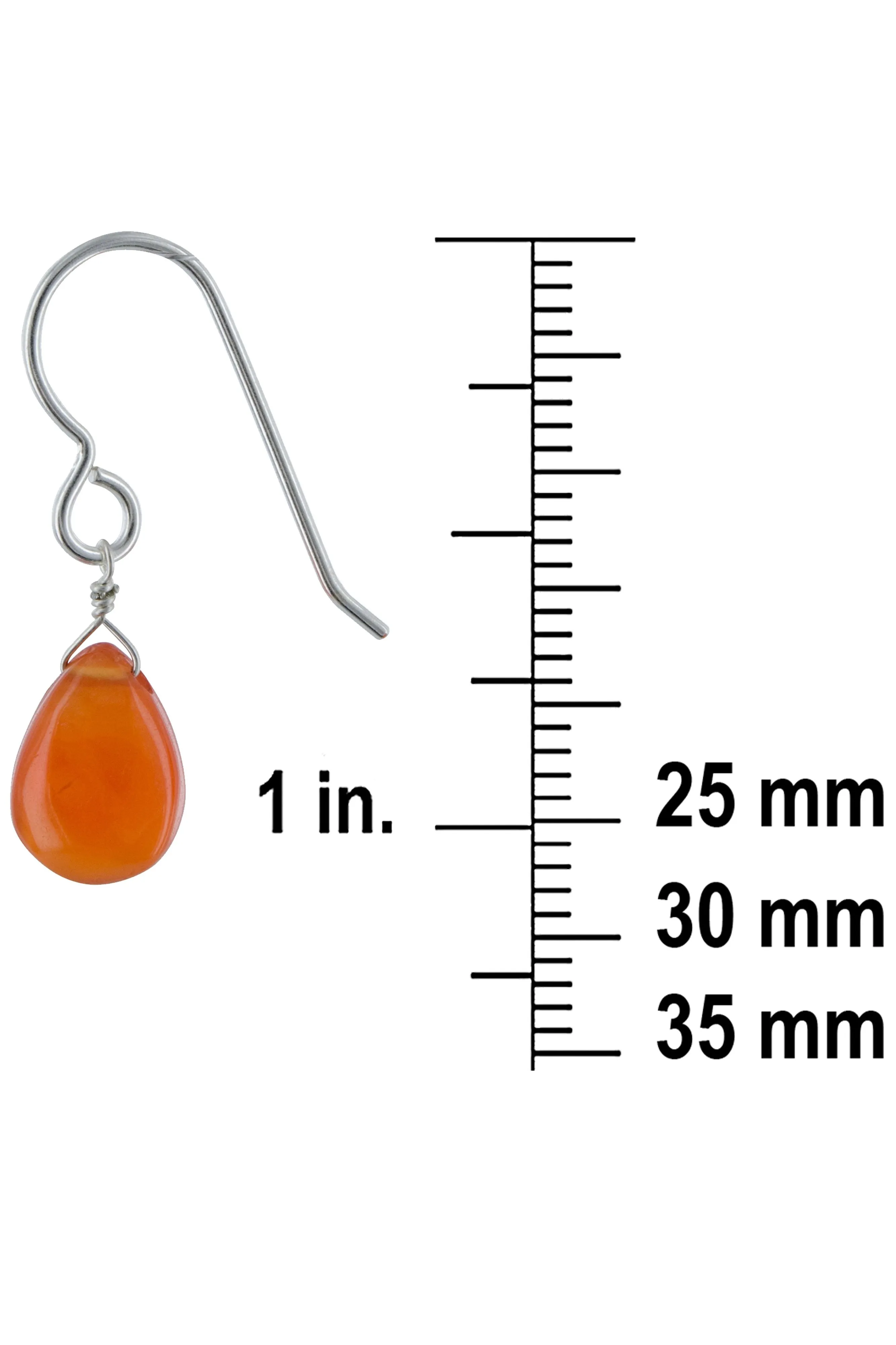 Dainty Orange Carnelian Gemstone Dangle Earrings