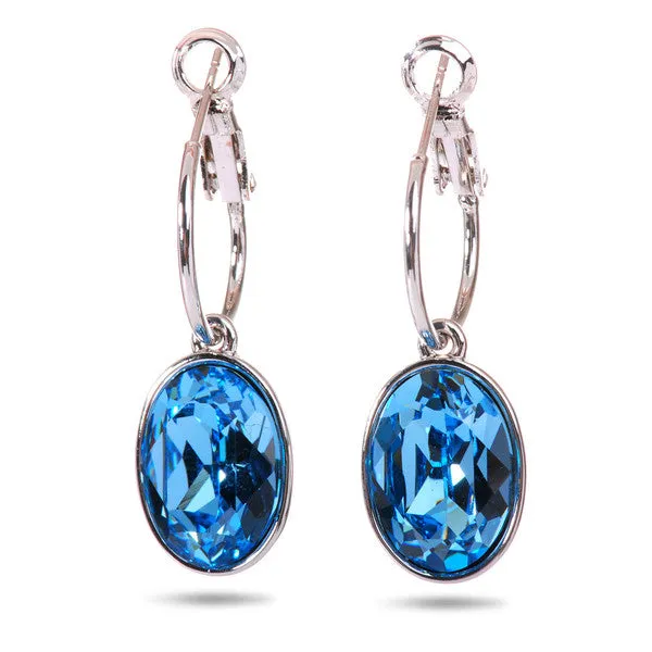 E7178 Aquamarine Swarovski Elements Drop Earrings