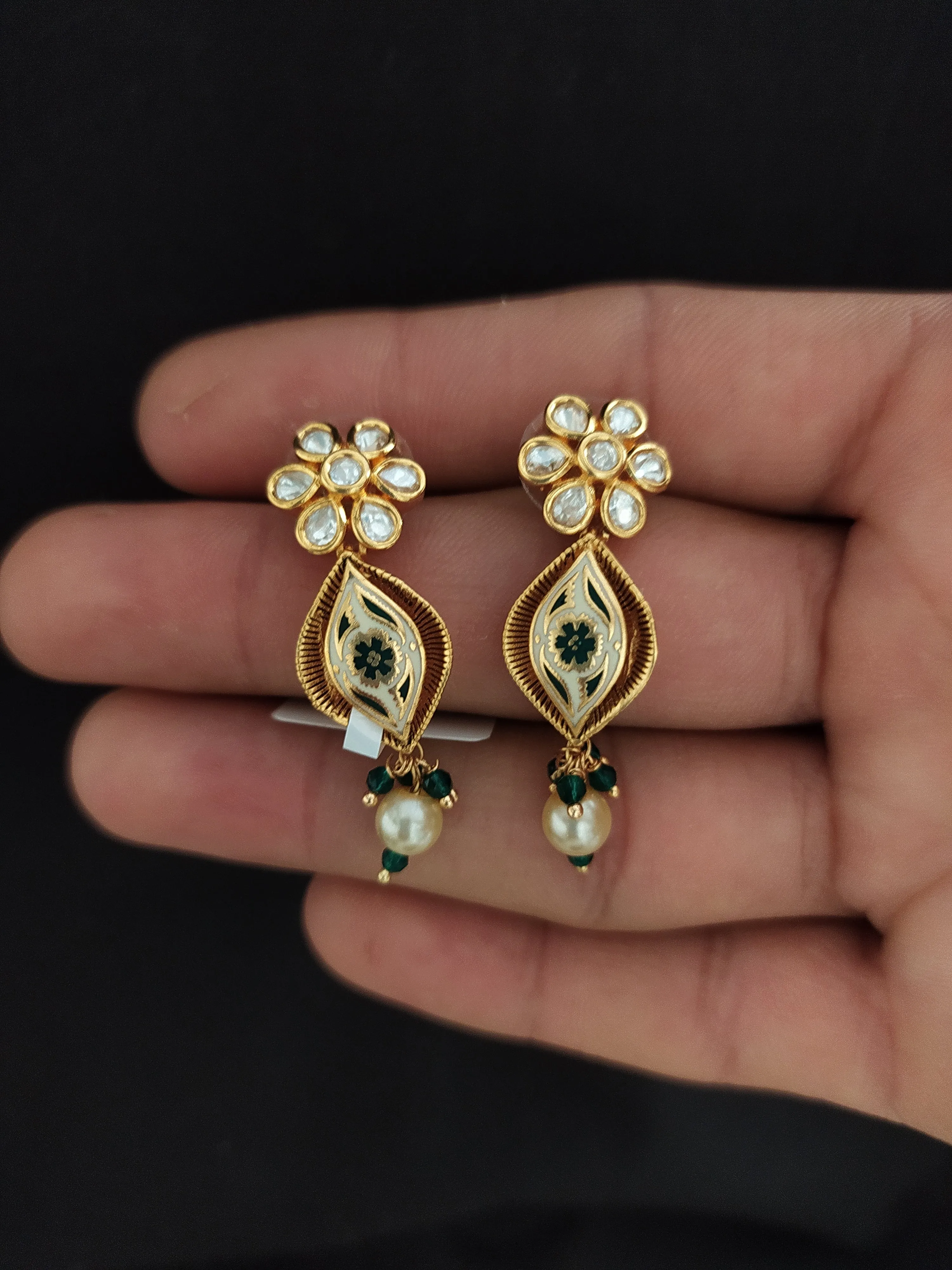 Enchanting Blooms Gold Plated Floral Meenakari Kundan Earrings