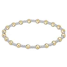 enewton - Classic Sincerity Pattern with 4mm bead bracelet in Silver and Gold