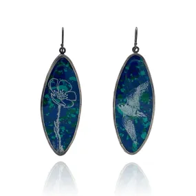 Etched Malachite Earrings