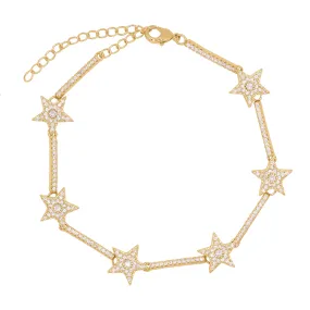 Etta Sparkling Star Bracelet | 18k Gold Plated