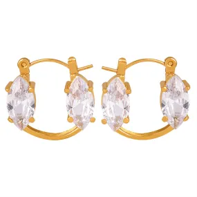 Exquisite Ancient Style Zircon Earrings in Titanium Steel