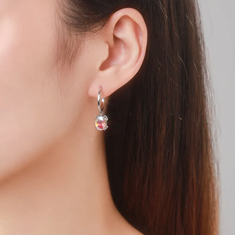 Exquisite S925 Pure Silver Zircon Earrings for Elegant Women's Fashion