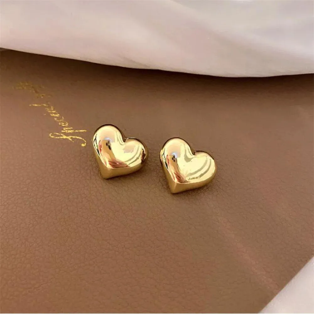 Fashion Ear Nails Heart Stud Earrings Zircon Vintage For Women Girl's Daily Wear Wedding Party Birthday Gift Jewelry Accessories