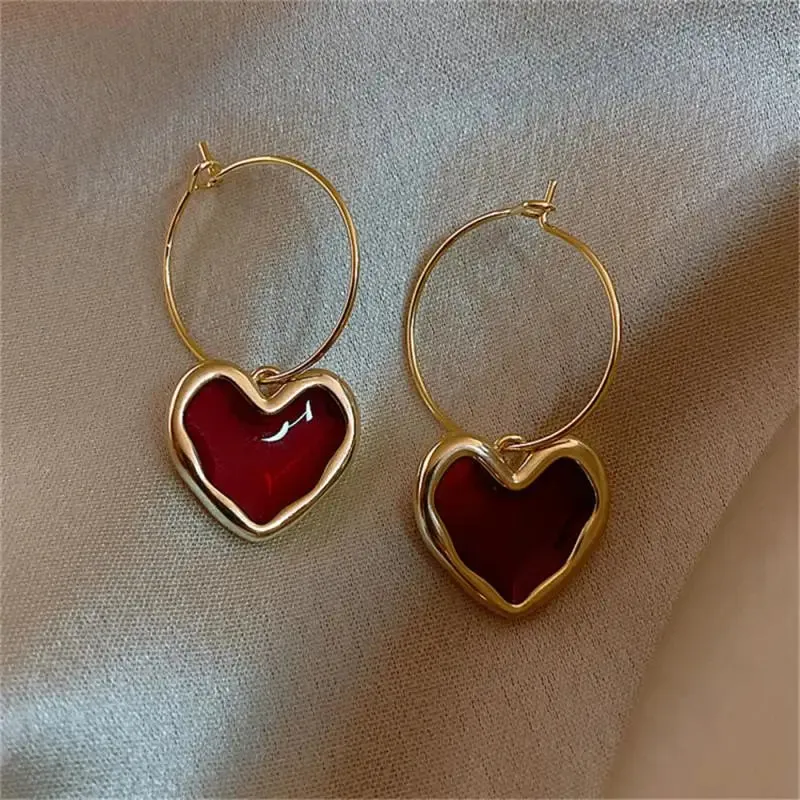 Fashion Ear Nails Heart Stud Earrings Zircon Vintage For Women Girl's Daily Wear Wedding Party Birthday Gift Jewelry Accessories