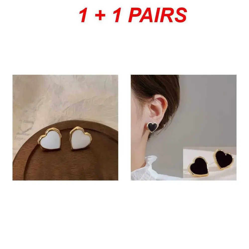 Fashion Ear Nails Heart Stud Earrings Zircon Vintage For Women Girl's Daily Wear Wedding Party Birthday Gift Jewelry Accessories