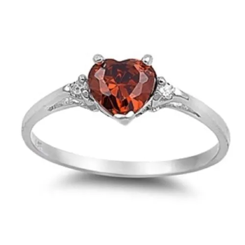 Fashion Jewelry Brilliant Heart Cut Zircon Solitaire Rings for Women in Silver Color