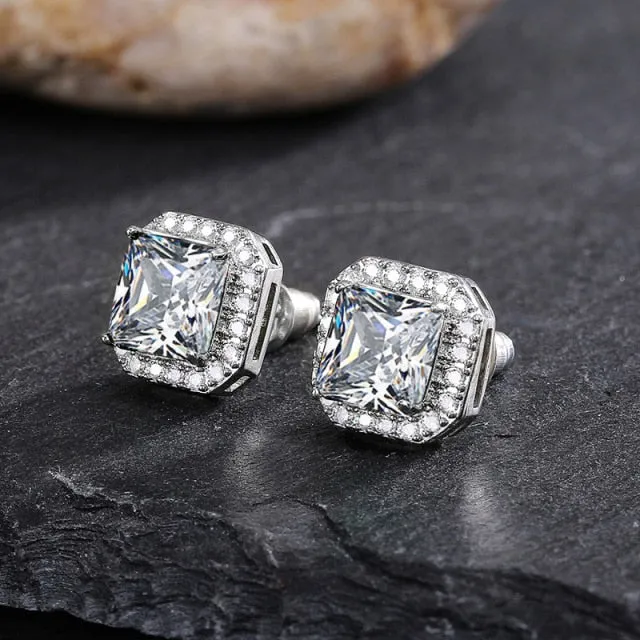 Fashion Jewelry Elegant Green Cubic Zirconia Stud Earrings for Women