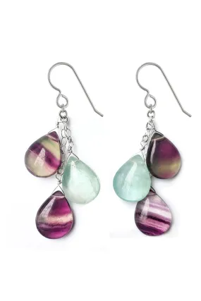 Fluorite Pastel Gemstone Dangle Earrings