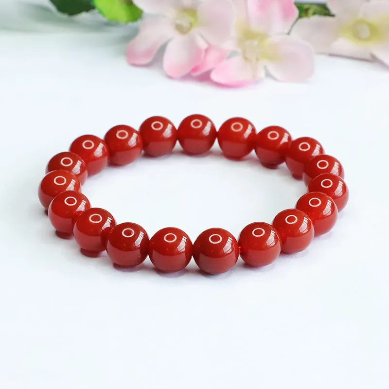 Fortune's Favor Sterling Silver and South Red Agate Bracelet