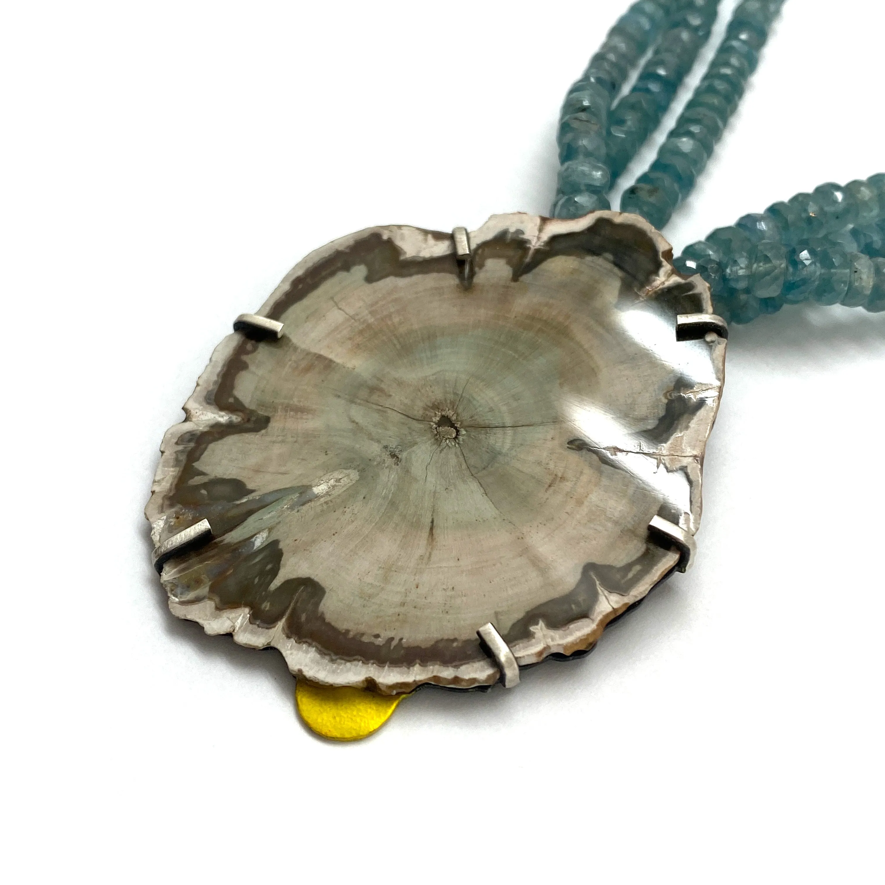 Fossilized Wood Statement Necklace