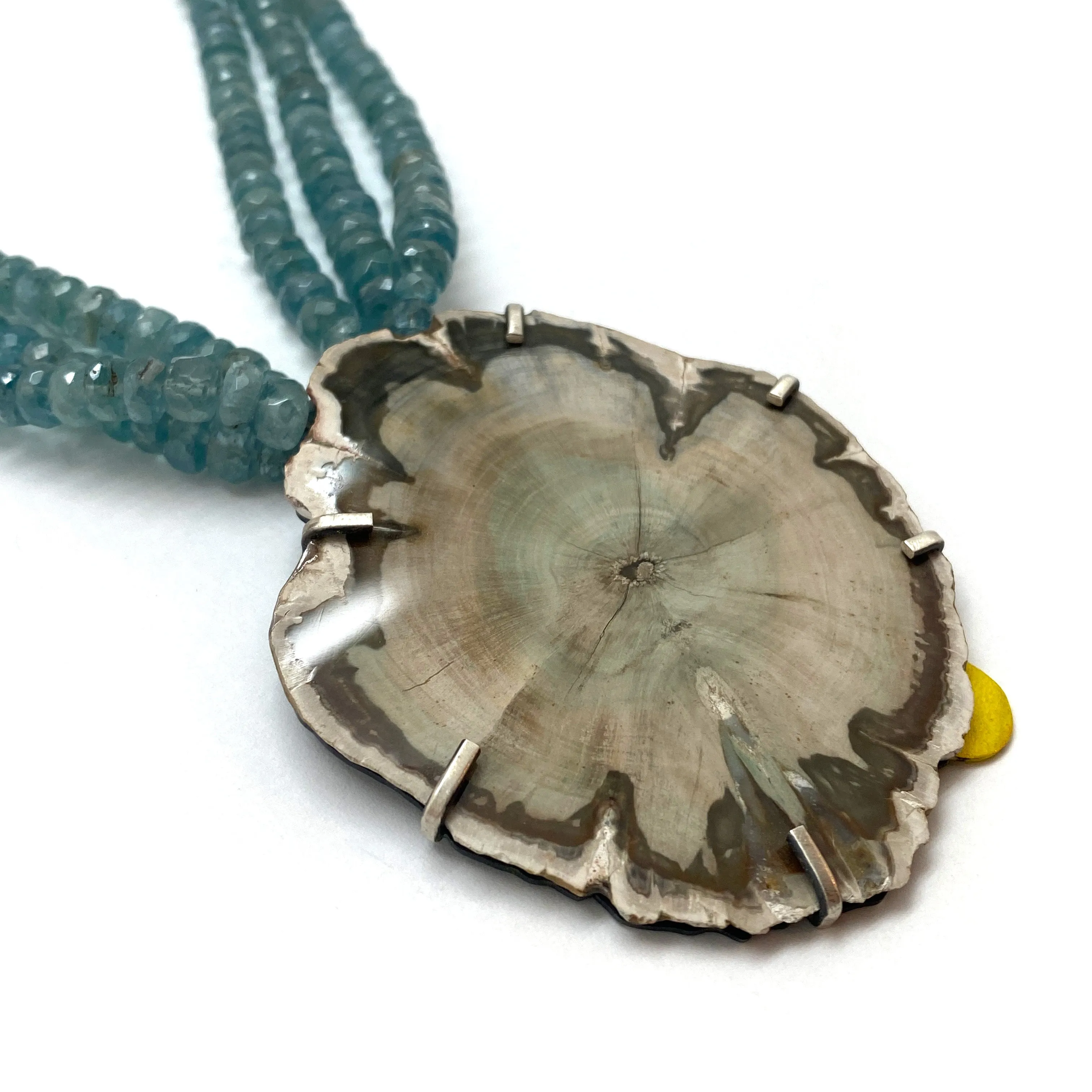 Fossilized Wood Statement Necklace