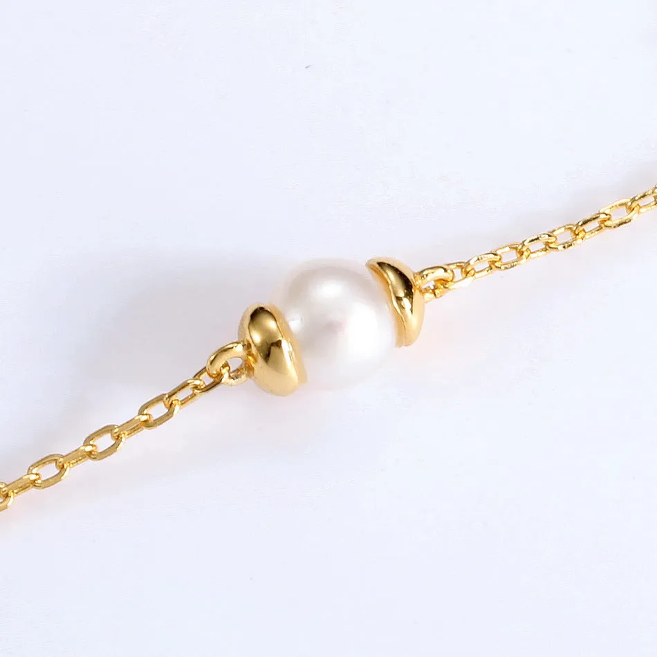 Full Zircon Moon Pearl Bracelet